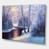 Designart Christmas Forest With River & Trees I Canvas Wall Art -Northlight Shop M20023700 2