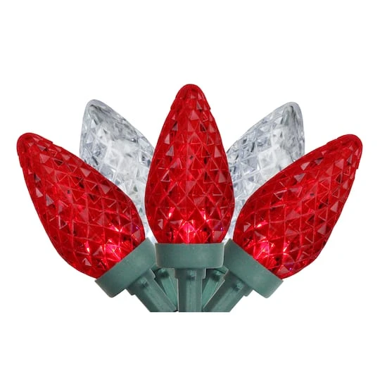 Northlight 100ct. Faceted LED C9 Christmas String Lights Pure White 4 Northlight 100ct. Faceted LED C9 Christmas String Lights Pure White - Image 2